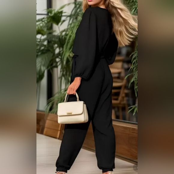 Long Sleeve Jumpsuit black size 16 - Picture 3 of 7